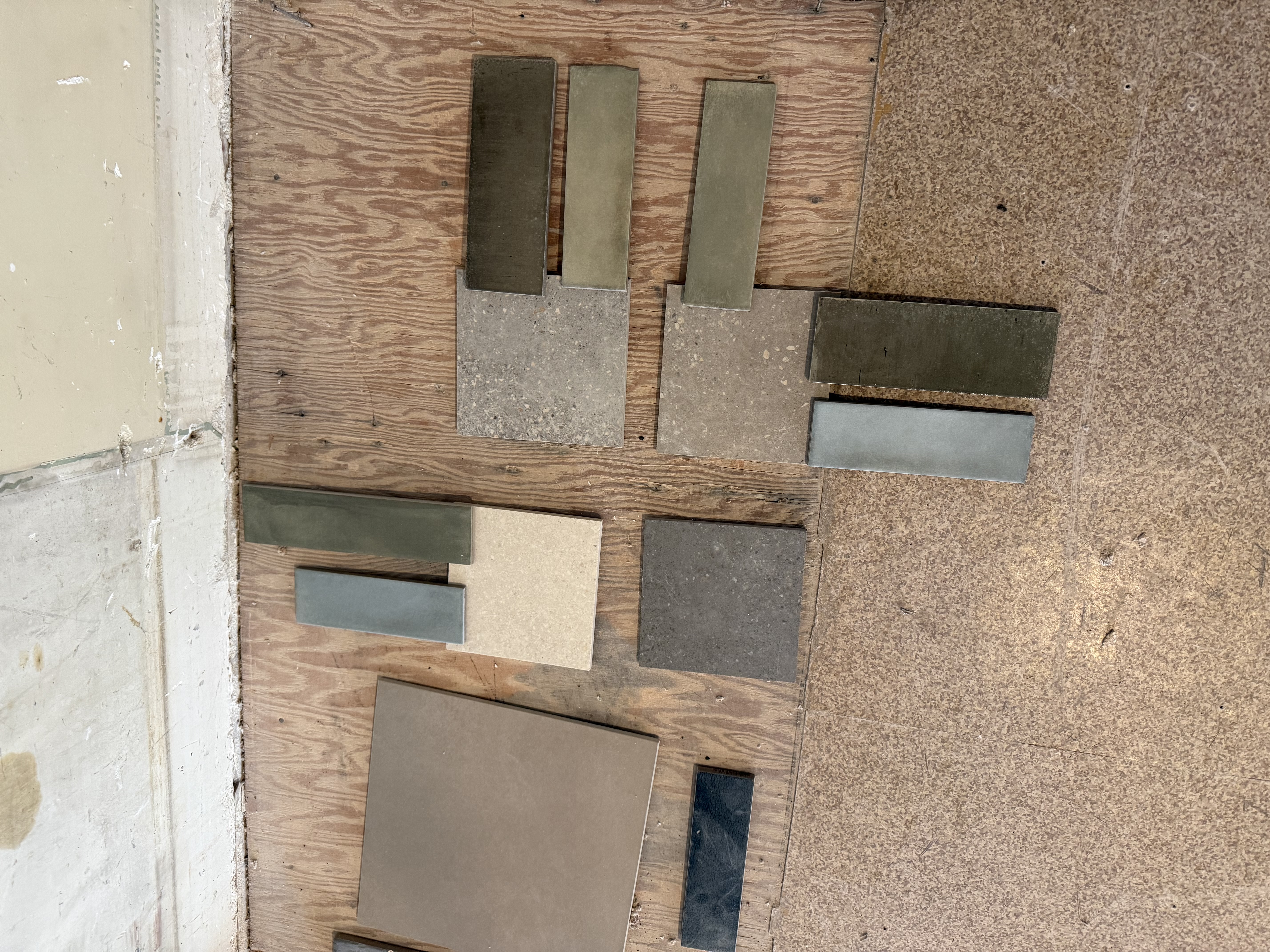 Tile samples for floor